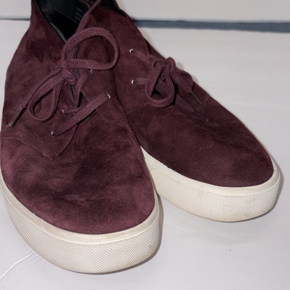 VINCE. Chelsea Suede Lace Up Sneaker size 8 maroon - Picture 8 of 8